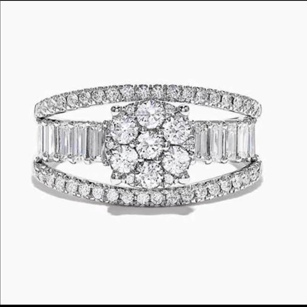 New 925 Silver Beautiful Diamond Engagement Ring - Picture 2 of 6
